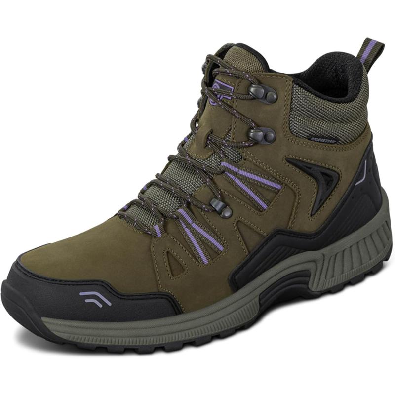 Orthofeet Women’s Orthopedic Leather Dakota Hiking Boots(Olive) - Orthofeet