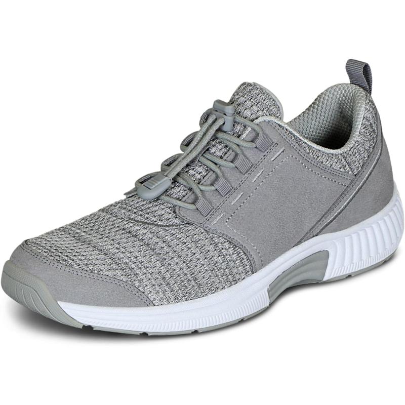 Orthofeet Women’s Orthopedic Knit Francis No-Tie Sneakers(Grey) - Orthofeet